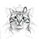 cat and butterfly tattoo design idea