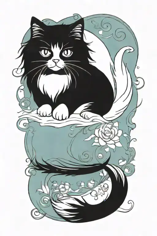 Persian cat tattoo design idea