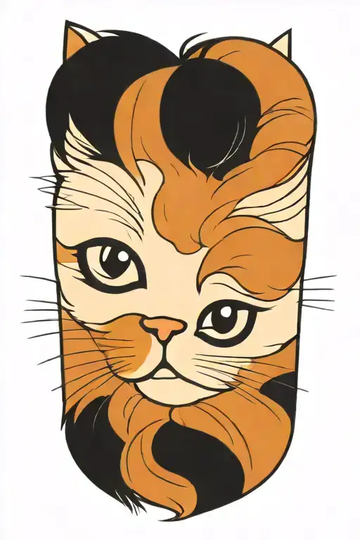 Persian cat tattoo design idea