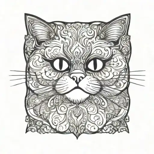 persian cat tattoo design idea