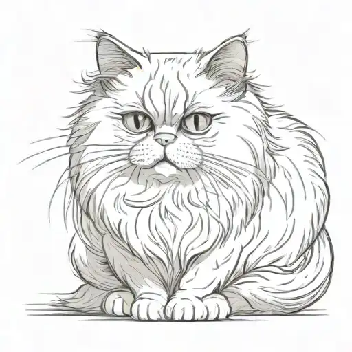 Persian cat tattoo design idea