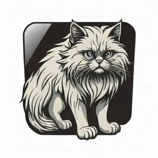 persian cat tattoo design idea
