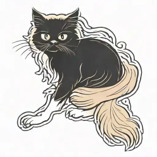 Persian cat tattoo design idea