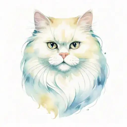 persian cat tattoo design idea