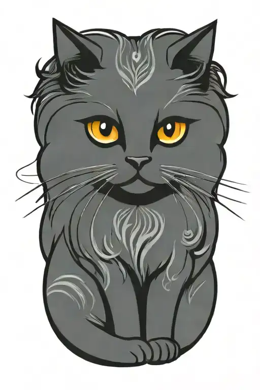 persian cat tattoo design idea