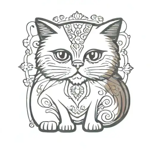 persian cat tattoo design idea