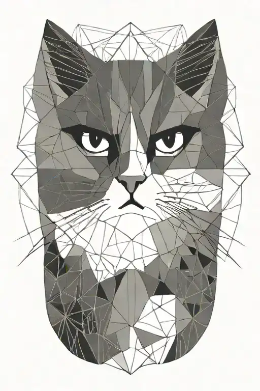 Persian cat tattoo design idea