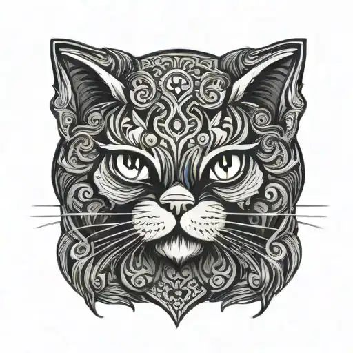 persian cat tattoo design idea