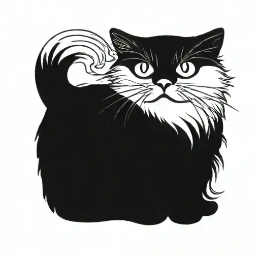 persian cat tattoo design idea