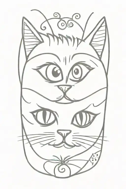 persian cat eyes tattoo design idea