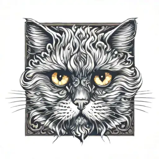 persian cat eyes tattoo design idea