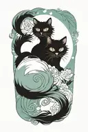 Persian cat tattoo design idea