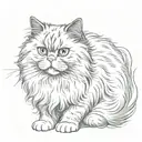 Persian cat tattoo design idea