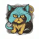 persian cat tattoo design idea