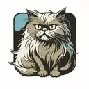 persian cat tattoo design idea