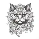Persian cat tattoo design idea