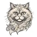 Persian cat tattoo design idea