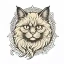 Persian cat tattoo design idea