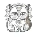 persian cat tattoo design idea