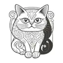 persian cat tattoo design idea