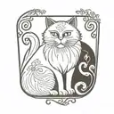 persian cat tattoo design idea