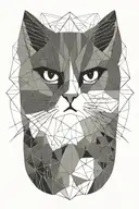 Persian cat tattoo design idea
