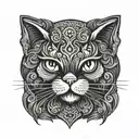 persian cat tattoo design idea
