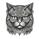 persian cat tattoo design idea
