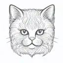 persian cat tattoo design idea