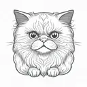 persian cat tattoo design idea