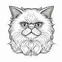 persian cat tattoo design idea