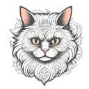 Persian cat tattoo design idea