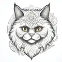 Persian cat tattoo design idea