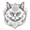 Persian cat tattoo design idea