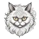 Persian cat tattoo design idea