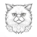 persian cat tattoo design idea