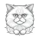 persian cat tattoo design idea