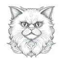 persian cat tattoo design idea