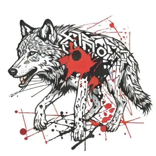 wolf old slavic tattoo design idea