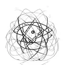 physics, atoms, quarks and gluons with nuclear equations  tattoo design idea