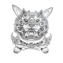 corgi komainu tattoo design idea