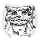 a full-length pirate cat tattoo design idea