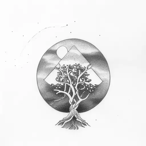 IRISH TRINITY WITH TREE GROWING OUT tattoo design idea