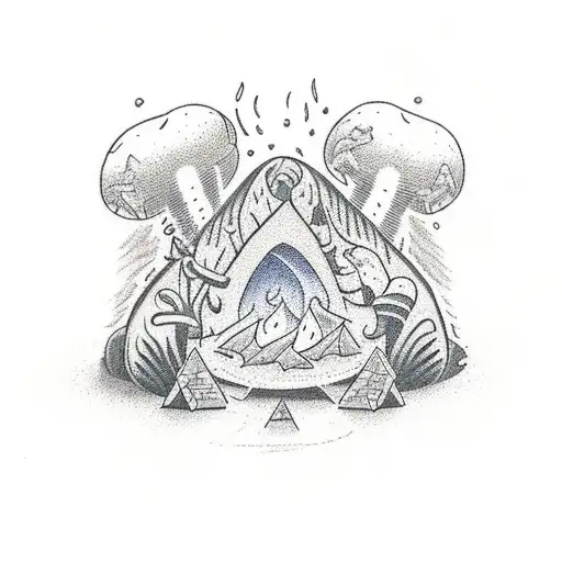 camp fire together forever  tattoo design idea