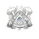 camp fire together forever  tattoo design idea