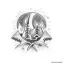 camp fire together forever  tattoo design idea