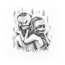 camp fire together forever  tattoo design idea