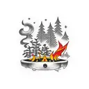camp fire together forever  tattoo design idea