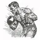 the boxer punching tattoo design idea