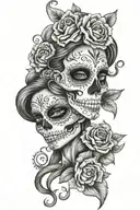 day of the dead  tattoo design idea